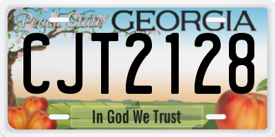 GA license plate CJT2128