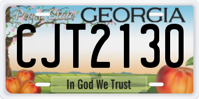 GA license plate CJT2130
