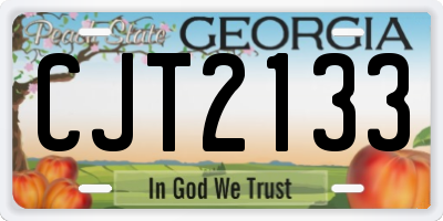 GA license plate CJT2133