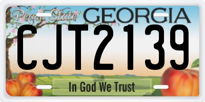 GA license plate CJT2139