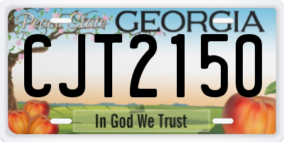 GA license plate CJT2150