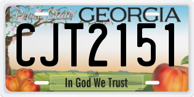 GA license plate CJT2151