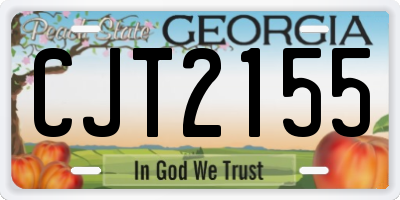 GA license plate CJT2155