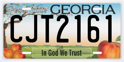GA license plate CJT2161