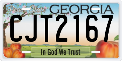 GA license plate CJT2167