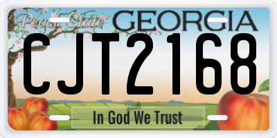 GA license plate CJT2168