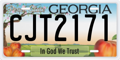 GA license plate CJT2171