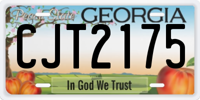 GA license plate CJT2175