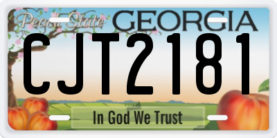 GA license plate CJT2181
