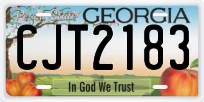 GA license plate CJT2183
