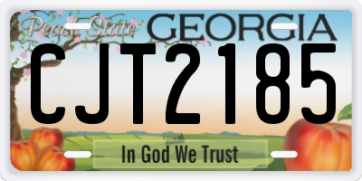 GA license plate CJT2185