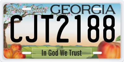 GA license plate CJT2188