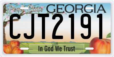 GA license plate CJT2191