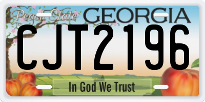 GA license plate CJT2196
