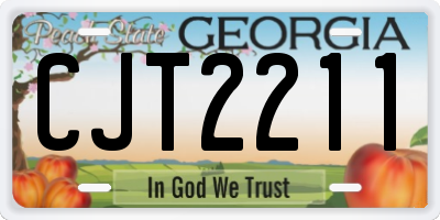GA license plate CJT2211