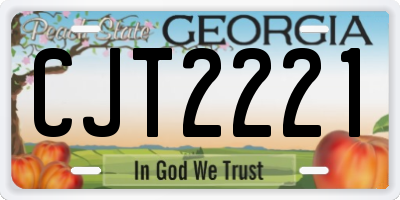 GA license plate CJT2221