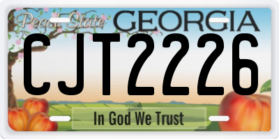 GA license plate CJT2226