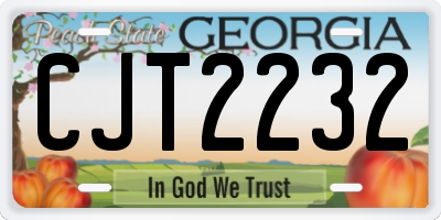 GA license plate CJT2232