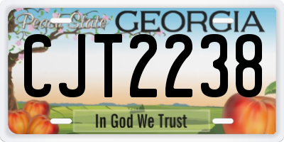 GA license plate CJT2238