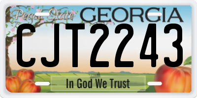 GA license plate CJT2243
