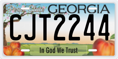 GA license plate CJT2244
