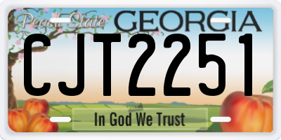 GA license plate CJT2251
