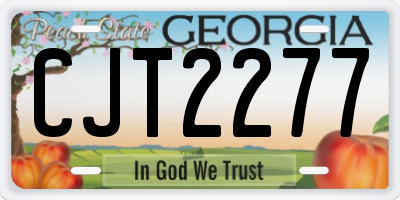 GA license plate CJT2277