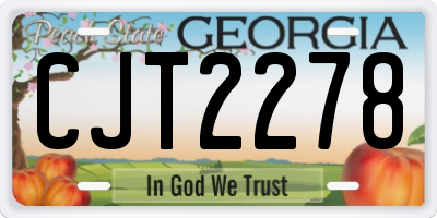 GA license plate CJT2278