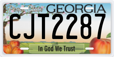 GA license plate CJT2287