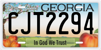 GA license plate CJT2294