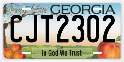 GA license plate CJT2302