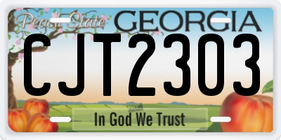 GA license plate CJT2303