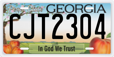 GA license plate CJT2304