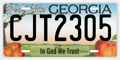 GA license plate CJT2305