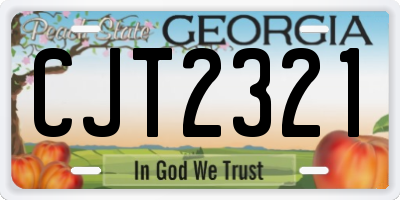 GA license plate CJT2321