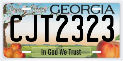 GA license plate CJT2323