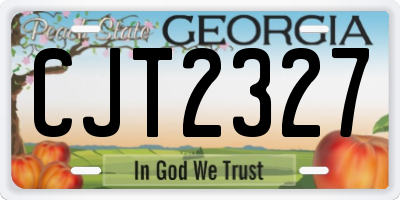 GA license plate CJT2327