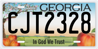 GA license plate CJT2328