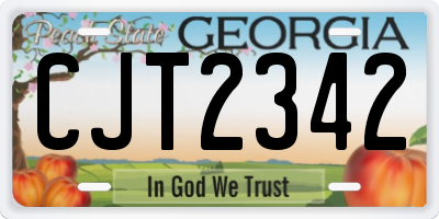 GA license plate CJT2342