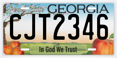 GA license plate CJT2346