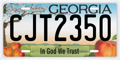 GA license plate CJT2350