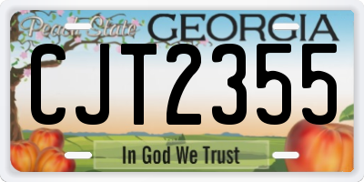 GA license plate CJT2355