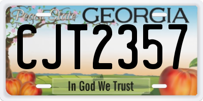 GA license plate CJT2357