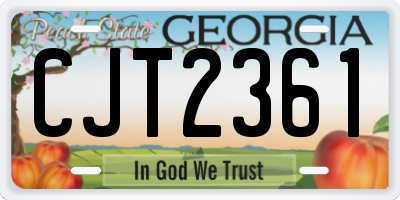 GA license plate CJT2361