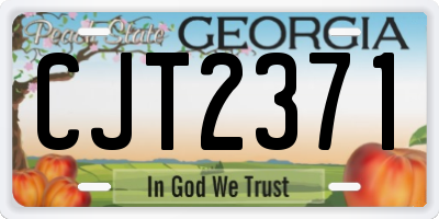 GA license plate CJT2371