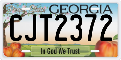 GA license plate CJT2372