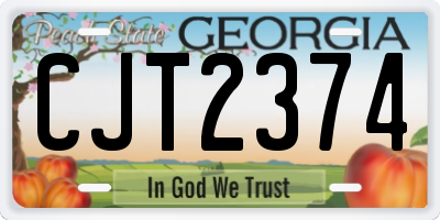 GA license plate CJT2374