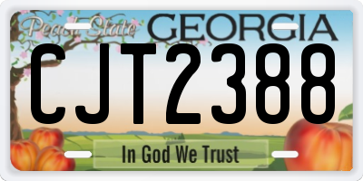 GA license plate CJT2388