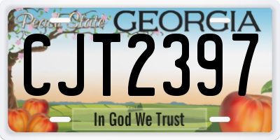 GA license plate CJT2397