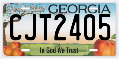 GA license plate CJT2405